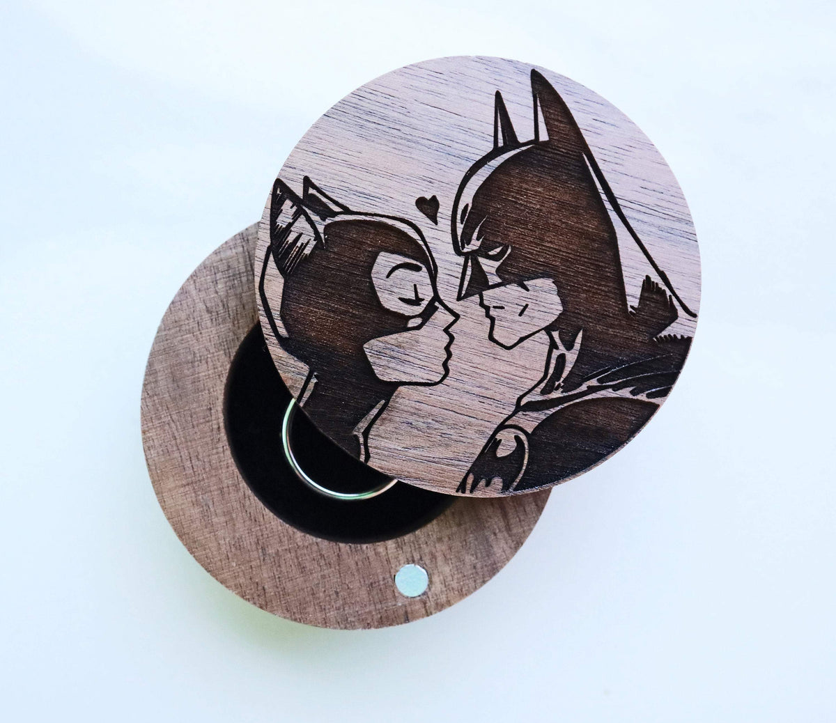 Batman Wedding Ring Box, Catwoman Ring Holder, Batman Jewelry Box, Sup