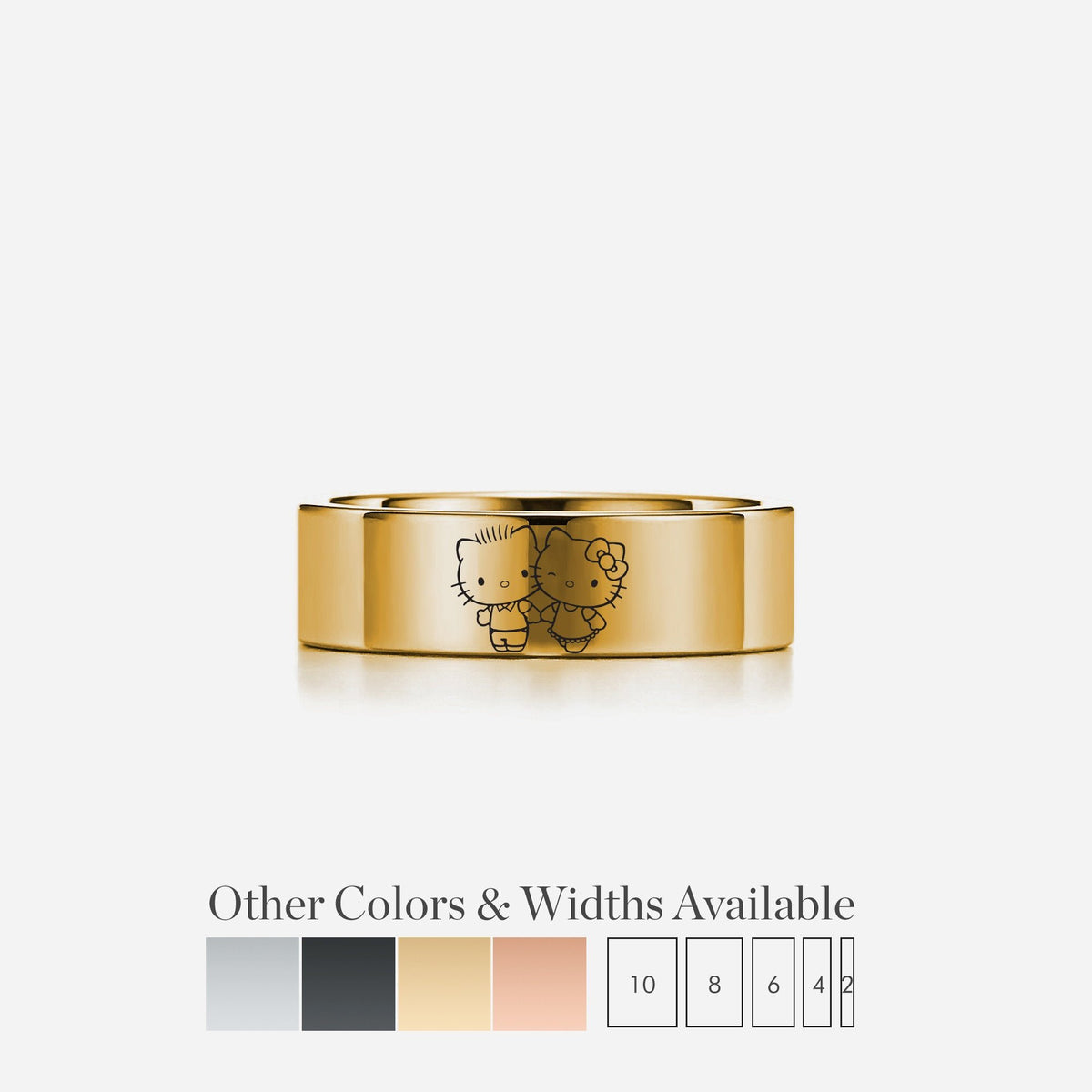 Hello Kitty and Daniel Wedding Ring, Sanrio Jewelry, Hello Kitty Gift,