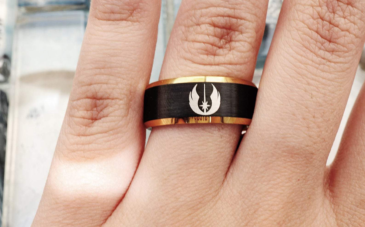 Star Wars hot Rebel Alliance Wedding Band, Jedi Order Wedding Ring, Star Wars Ring, Millennium Falcon Gift, Rebel Alliance Engagement Ring