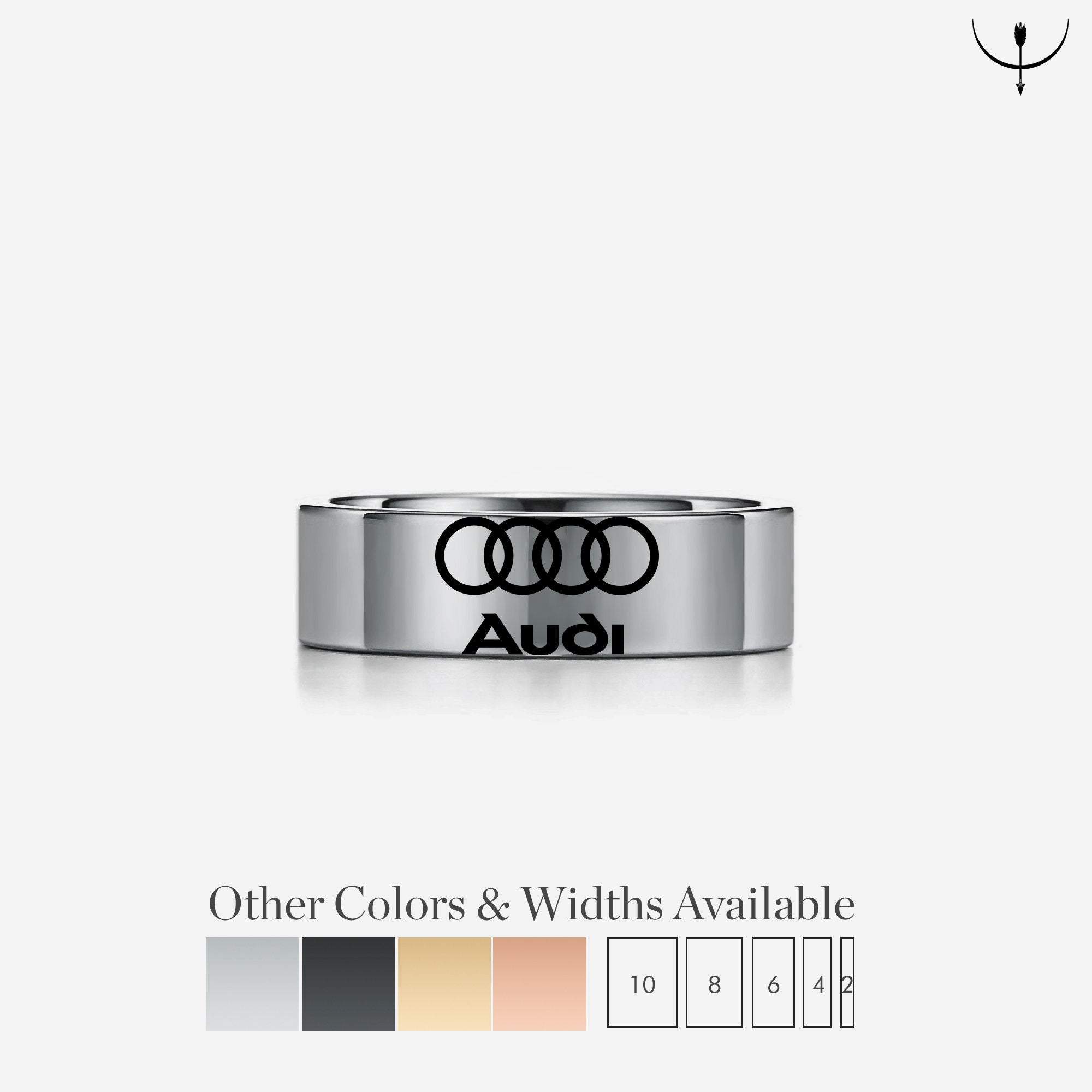 Audi Benz Ring, Luxury Car Symbol Jewelry, Audi Wedding Band, Audi Symbol  Ring