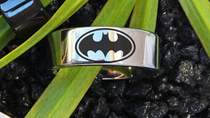 Open image in slideshow, everaftercreative Ring Batman Logo Ring, Superhero Ring, Superhero Jewelry, Batman Emblem Wedding Band
