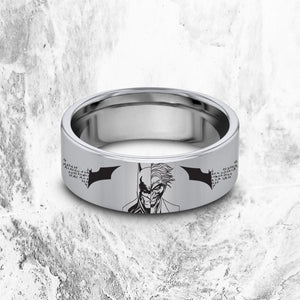 Open image in slideshow, everaftercreative Ring Batman vs Joker Wedding Band, Joker Engagement Ring, Batman Wedding Ring, Batman Jewelry, Superhero Gift.
