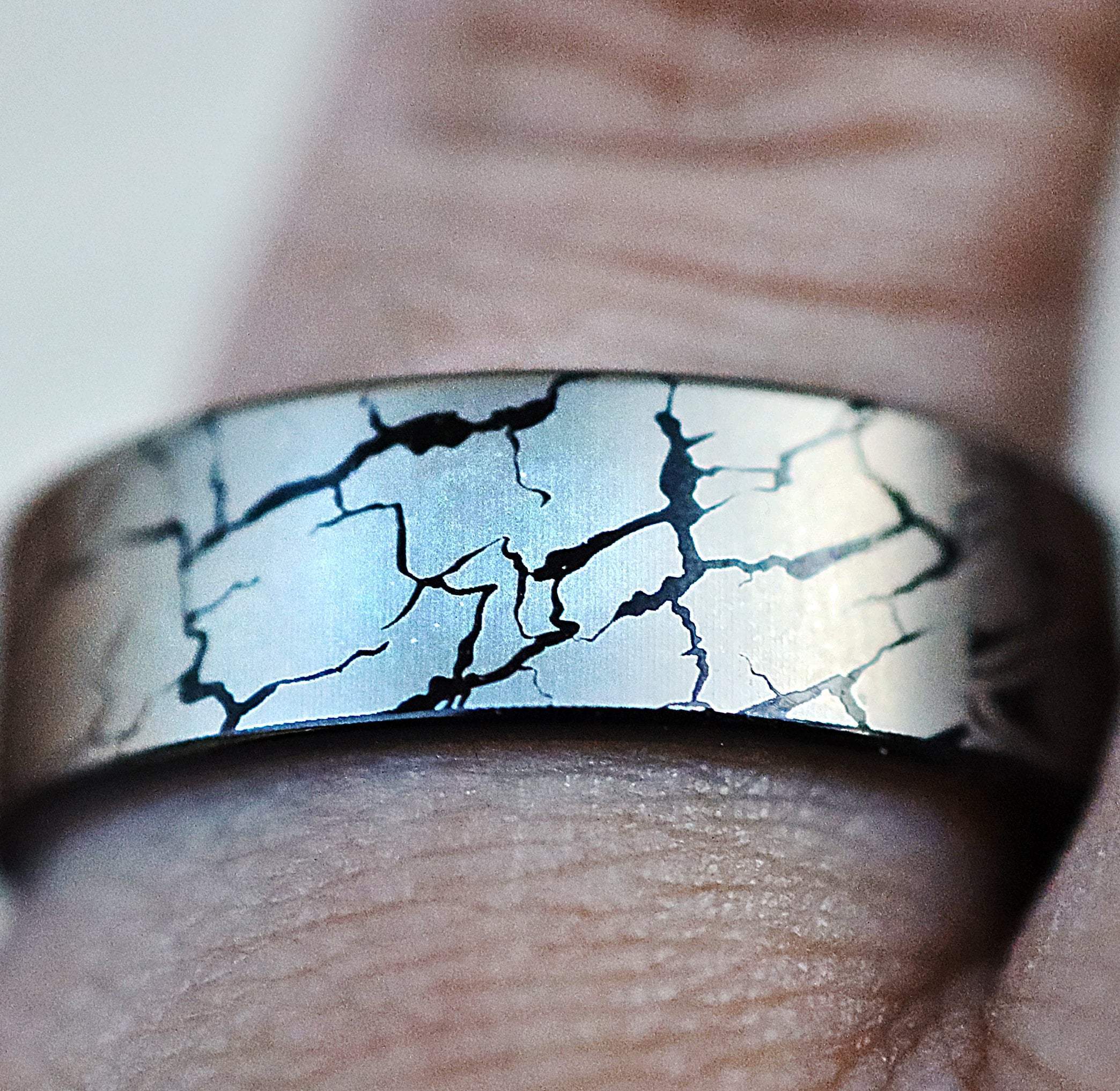 Engagement Rings Inverted Black Inverted Shattered Black Mosaic Wedding Band, Engagement Ring, P