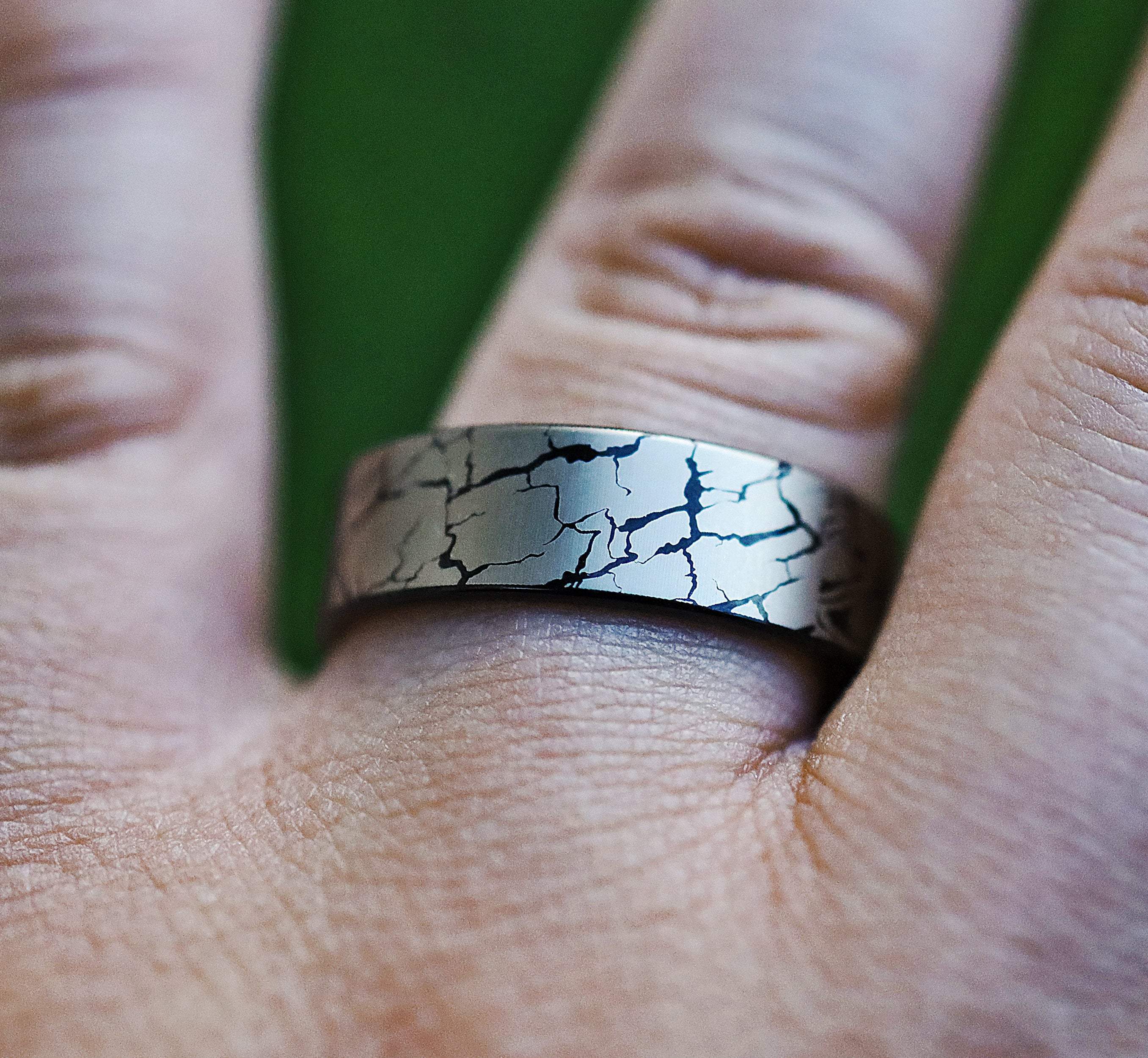 Engagement Rings Inverted Black Inverted Shattered Black Mosaic Wedding Band, Engagement Ring, P