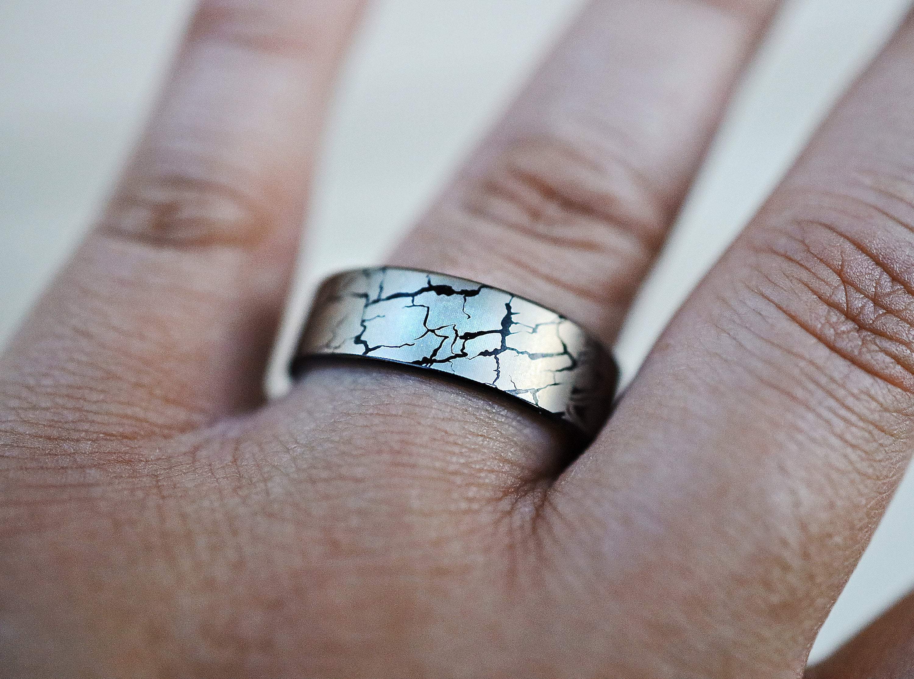 Engagement Rings Inverted Black Inverted Shattered Black Mosaic Wedding Band, Engagement Ring, P