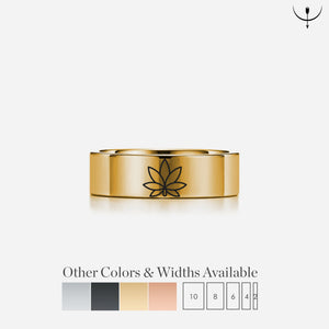 Open image in slideshow, everaftercreative Ring Box Cannabis Wedding Band, Weed Wedding Ring, Weed Jewelry, Cannabis Lover Ring, Stoner Ring, Pot Leaf Jewelry
