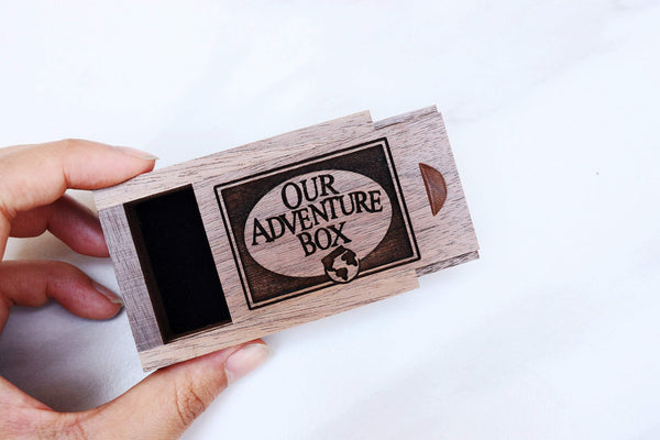 Our Adventure Proposal Box, Our Adventure Box, Carl Ellie Wood Enga