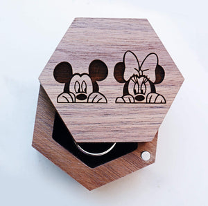 everaftercreative Ring Box Mickey Mouse Minnie Mouse Wedding Ring Box, Disney Wedding Box, Disney Engagement Jewely Box.