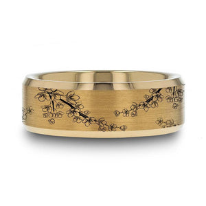 Open image in slideshow, everaftercreative Ring Cherry Blossom Wedding Ring, Sakura Flower Ring, Floral Wedding Band, Japanese Jewelry
