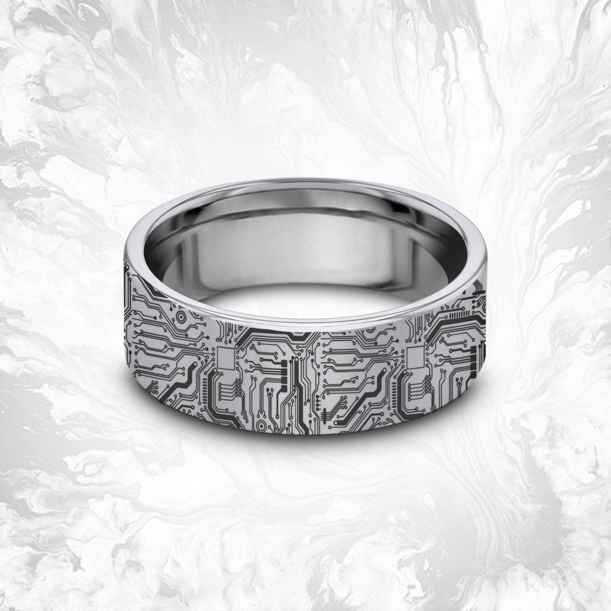 Computer Rings For Men Circuit Board Ring for Men, Computer Wedding Ring, Circuit Board Weddi
