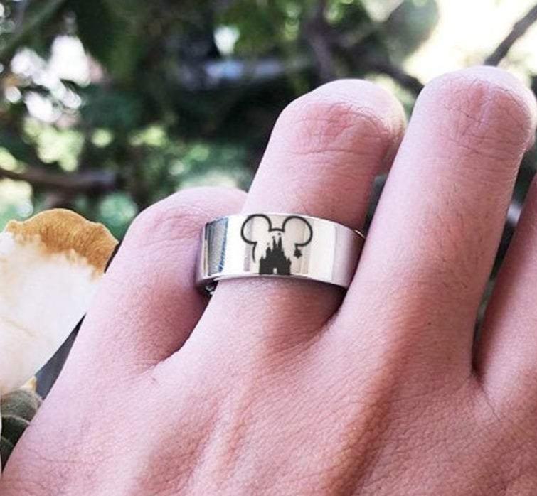 Disney Engagement Ring, Mickey and Minnie Wedding Ring, Mickey Wedding