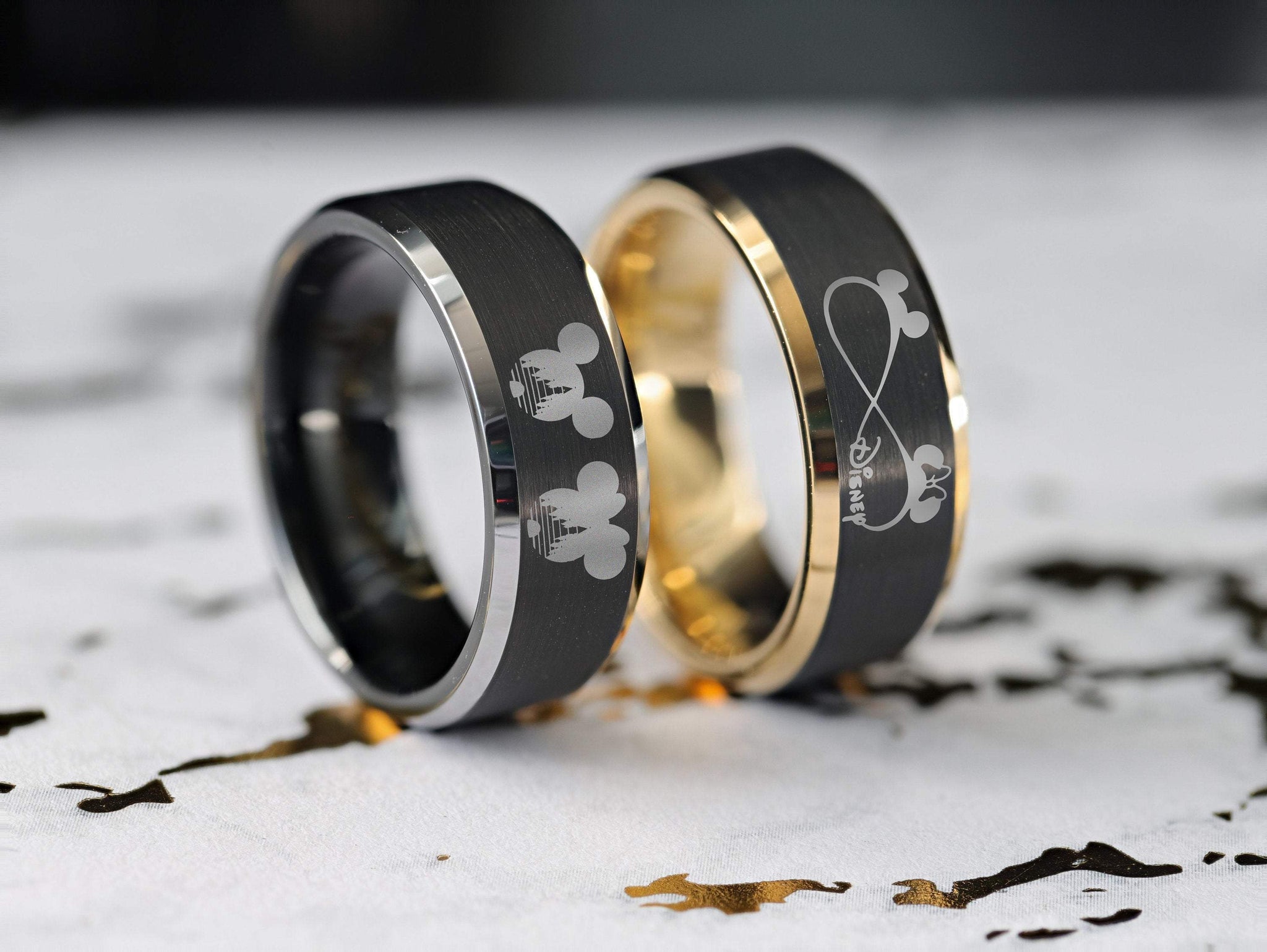 Mickey mouse wedding ring set 60 photos - Astyledwedding.com
