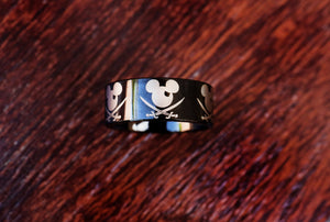 Open image in slideshow, everaftercreative Ring Disney Pirate Ring, Mickey and Minnie Ring, Mickey Wedding Ring, Minnie Wedding Band, Minnie Mickey
