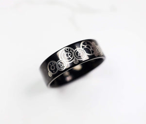everaftercreative Ring Doctor Who Ring, Gallifreyan Pattern You And Me, Time And Space, Dr. Who Wedding Ring.
