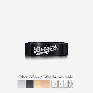 Open image in slideshow, everaftercreative Ring Dodgers Wedding Band, Baseball Wedding Ring, Dodgers Jewelry LA Dodgers Gift
