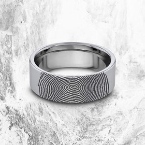 Open image in slideshow, everaftercreative Ring Fingerprint Wedding Ring, Fingerprint Promise Ring, Anniversary Ring, Wedding Band
