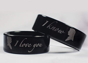 Open image in slideshow, everaftercreative Ring I Love You I Know Ring Set, Couple Rings, Matching Star Wars Rings, Han Solo Princess Leia Wedding.
