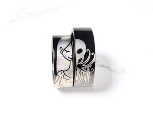 Open image in slideshow, everaftercreative Ring Jack &amp; Sally Nightmare Before Christmas Wedding Ring Set, Nightmare Before Christmas Wedding Ring.
