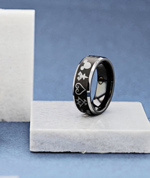 everaftercreative Ring Kingdom Hearts Wedding Band, Kingdom Hearts Sora Riku Kaira Engagement Ring, Kingdom Hearts Ring
