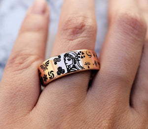 Open image in slideshow, everaftercreative Ring Legend of Zelda Engagement Ring, Zelda Wedding Ring, Triforce Ring, Ocarina of Time Jewelry
