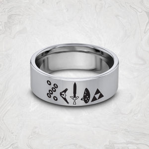 Open image in slideshow, everaftercreative Ring Legend of Zelda Jewelry, Zelda and Link Ring, Zelda Gift, Ocarina of Time Ring, Zelda Ring for Men.
