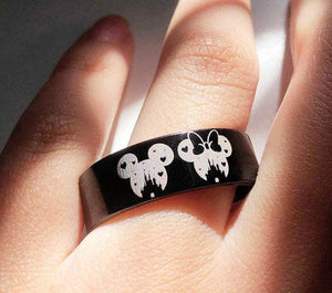Open image in slideshow, everaftercreative Ring Matching Disney Ring, Disney Castle, Mickey Minnie Ring, Mickey Mouse Wedding Ring
