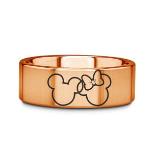 Open image in slideshow, everaftercreative Ring Mickey and Minnie Mouse Infinity Wedding Band, Disney Ring, Disney Mickey and Minnie Wedding Ring
