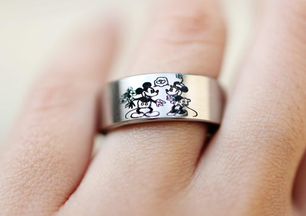 Mickey and minnie sale mouse wedding rings