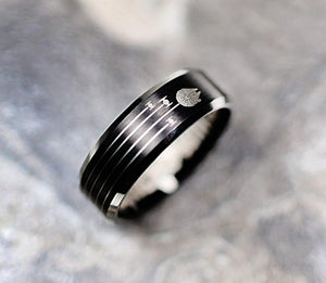 everaftercreative Ring Millenium Falcon Tie Fighters Star Wars Wedding Band for Men, Star Wars Jewelry Gift.
