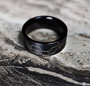 Open image in slideshow, everaftercreative Ring Nier Automata Video Game Wedding Band, Nier Automata Ring, Nier Automata Box Jewelry.
