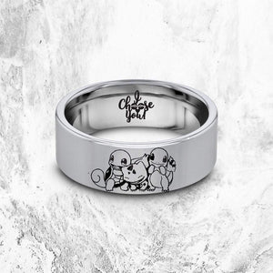 Open image in slideshow, everaftercreative Ring Pokemon Engagement Ring, Pokemon Wedding Band, Pokemon Jewelry, Starter Pokemon Ring

