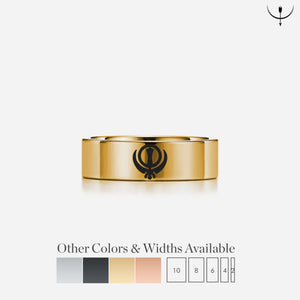 Open image in slideshow, everaftercreative Ring Punjabi Sikh Sikhism Symbol Wedding Band, Sikh Khanda Engagement Ring, Religious Symbol Ring, Spiritual Symbol Ring,
