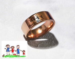 everaftercreative Ring Real Kids Drawing Ring, Childs Drawing Ring, Custom Childrens Ring, Kids drawing jewelry