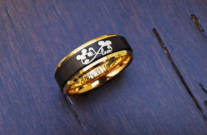 everaftercreative Ring Rose Gold Disney Wedding Band, Mickey and Minnie Infinity Ring, Disney Wedding Ring.