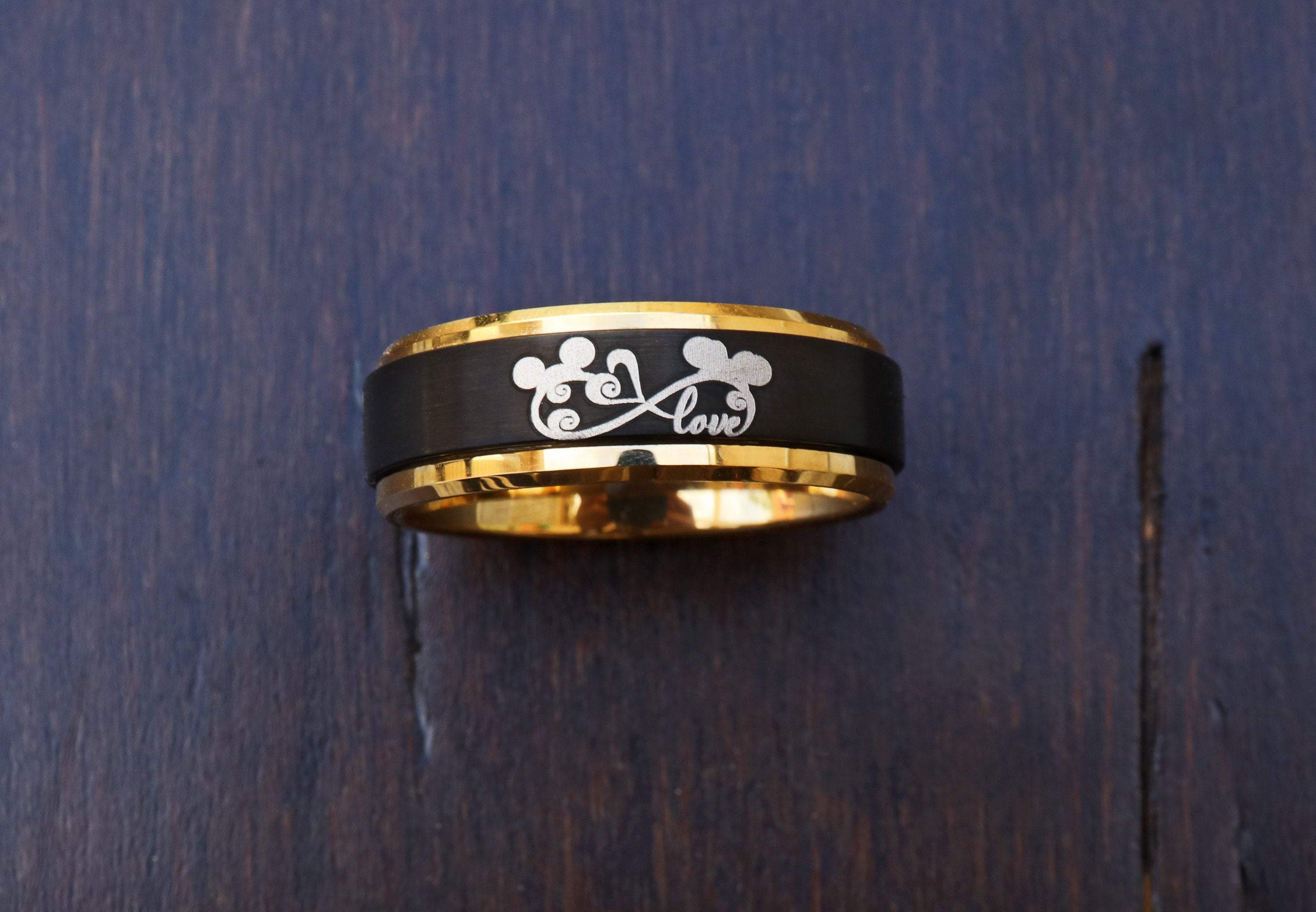 Rose Gold Disney Wedding Band, Mickey and Minnie Infinity Ring, Disney Rose Gold Disney Wedding Band, Mickey and Minnie Infinity Ring, Disney