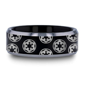 Open image in slideshow, everaftercreative Ring Star Wars Empire Ring, First Order Ring, Death Star Wedding Band, Han Solo, Millenium Falcon Ring.
