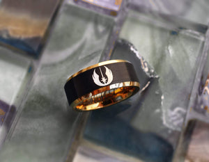 Open image in slideshow, everaftercreative Ring Star Wars Jedi Order Engagement Ring, Darth Vader Ring, Star Wars Wedding Band for Men
