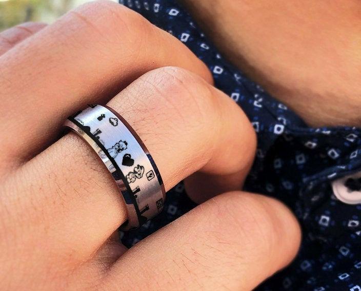 Super Mario and Super Mario Princess Wedding Ring, Super Mario Silver