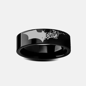 everaftercreative Ring Superhero Ring, Batman Logo Ring, Batman Ring for Men