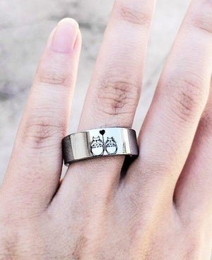 everaftercreative Ring Totoro Ring, Totoro Love Ring, Couple Ring Totoro, Studio Ghibli Totoro Ring, Chihiro Ring