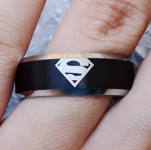 Open image in slideshow, everaftercreative Superhero Rings Superman Ring, Superhero Wedding Band, Superman Jewelry

